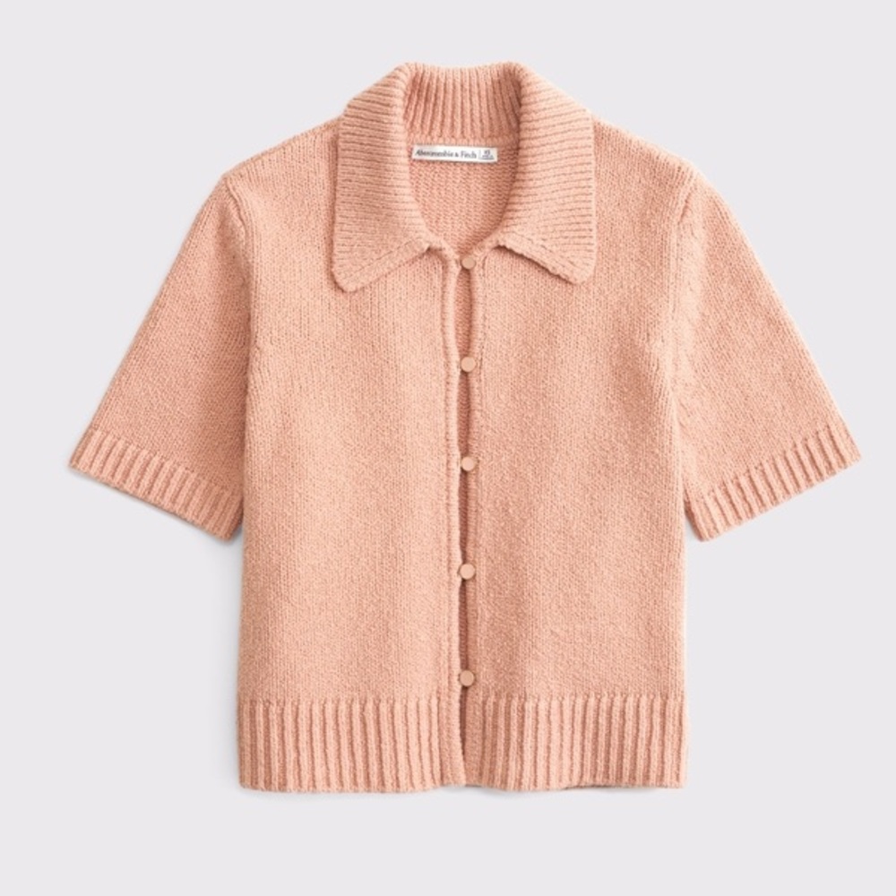 Abercrombie & Fitch short sleeve collared cardigan